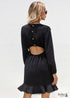Boho chic long sleeve black dress